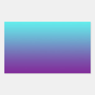 Sticker Rectangulaire Dégradé de fond simple Turquoise Bleu Violet