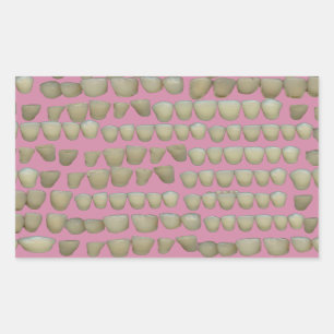 STICKER RECTANGULAIRE DENTISTE DENTISTES ORTHODONTIQUES BOUCHE DE DENTS 