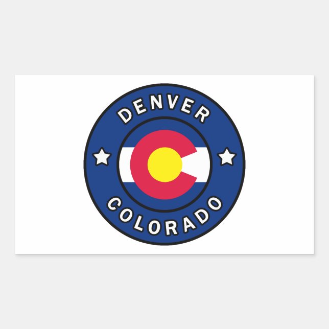 Sticker Rectangulaire Denver Colorado (Devant)
