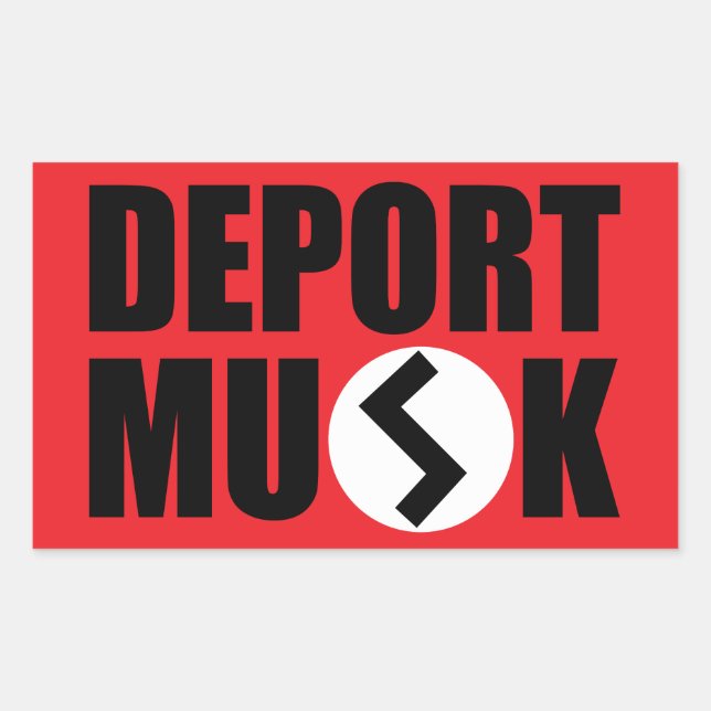 Sticker Rectangulaire Déporter l'autocollant du rectangle de musc Elon (Devant)