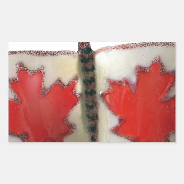 Sticker Rectangulaire Design de papillon du drapeau canadien (Devant)