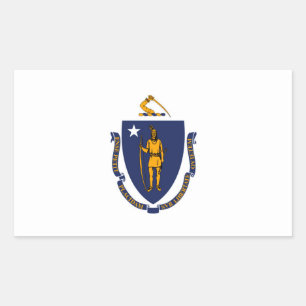 Sticker Rectangulaire Design du drapeau d'État du Massachusetts