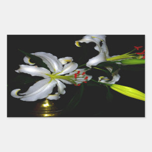 Sticker Rectangulaire Design irlandais en laiton et en fleur