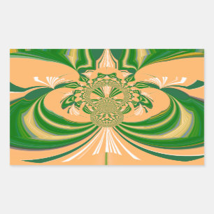 Sticker Rectangulaire Design vert jaune.