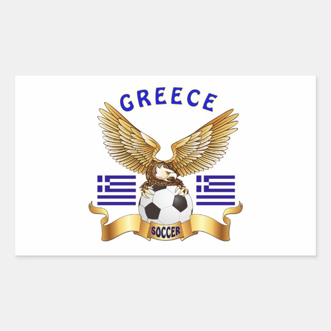 Sticker Rectangulaire Designs de football de Grèce (Devant)