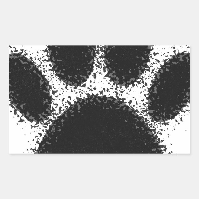 Sticker Rectangulaire Dessin à mâchoire de chien (Devant)