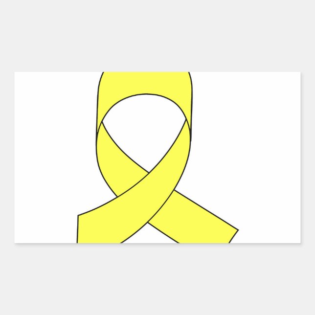 Sticker Rectangulaire Dessin à ruban jaune (Devant)