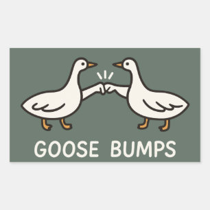 Sticker Rectangulaire Dessin animé de l'oie drôle Fist Bump Oies Anima