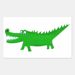 Sticker Rectangulaire Dessin de joli alligator