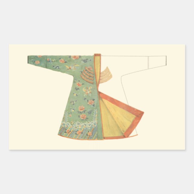 Sticker Rectangulaire Dessin de Kimono semi-fini (Devant)