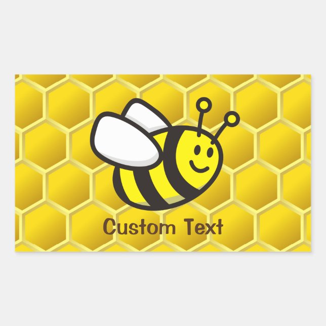 Sticker Rectangulaire Dessin sur les abeilles (Devant)