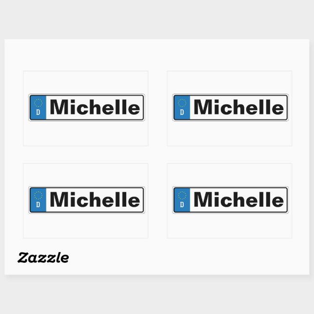 Sticker Rectangulaire Deutschland Auto Kennzeichen personalisierbar (Feuille)