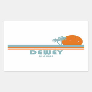 Sticker Rectangulaire Dewey Beach Delaware Sun Palm Trees