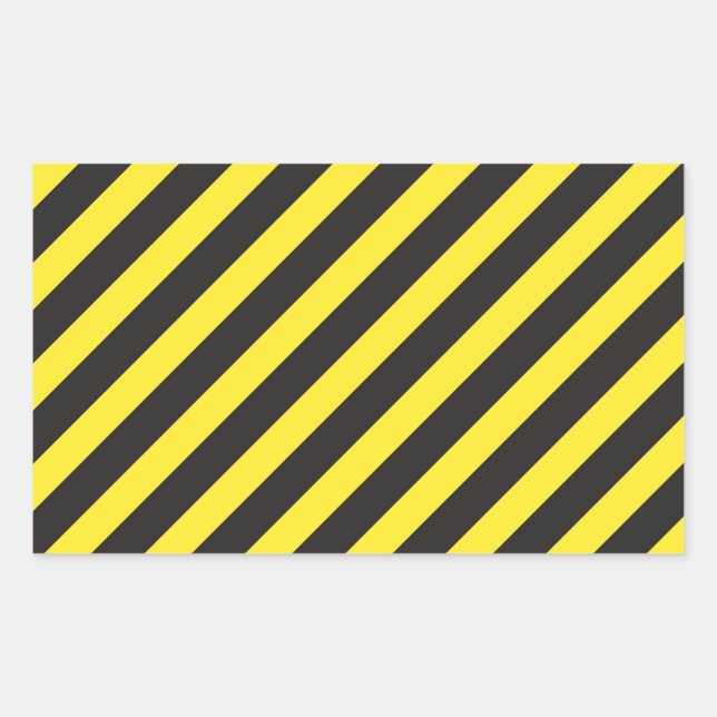 Sticker Rectangulaire Diagonale des rayures de construction (Devant)