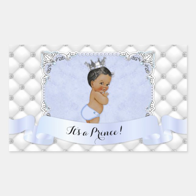 Sticker Rectangulaire Diamants Bleus de Prince d'Amérique Africaine (Devant)