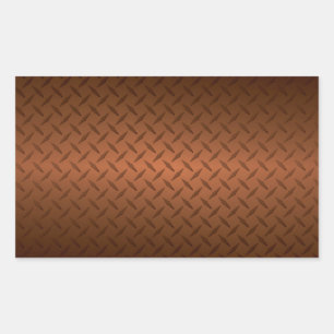 Sticker Rectangulaire Diamondplate Look Motif noir à fond de cuivre