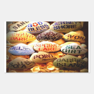 Sticker Rectangulaire Dieu bénissent le rivage du Jersey