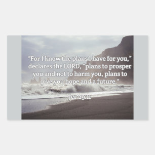 Sticker Rectangulaire Dieu cite : Jer 29:11— "Le Plan de Dieu pour vous"