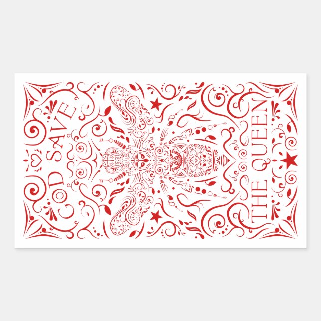 Sticker Rectangulaire dieu sauve la reine abeille (Devant)