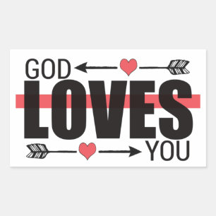 Sticker Rectangulaire Dieu t'aime Jean 3:16