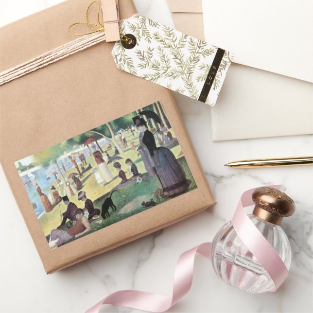 Sticker Rectangulaire Dimanche après-midi, île La Grande Jatte par Seura (Cadeaux)