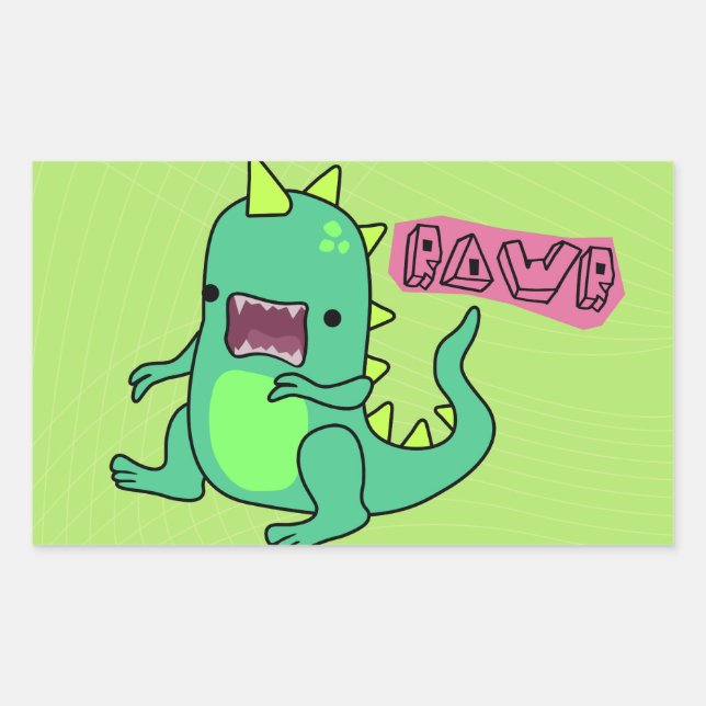 Sticker Rectangulaire Dino Rawr (Devant)