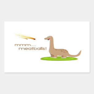 Sticker Rectangulaire Dinosaur Meteor Boules de viande