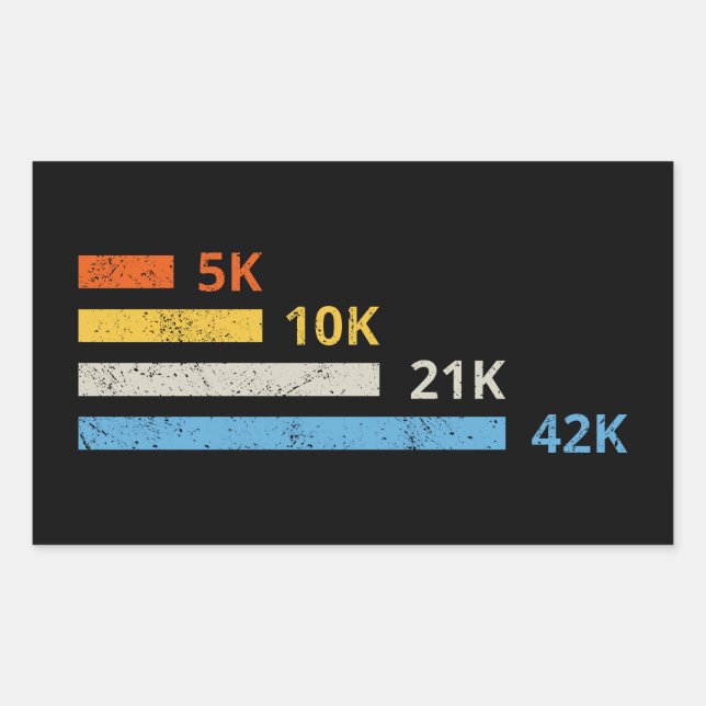 Sticker Rectangulaire Distances de course II - 5K 10K 21K 42K Marathoner (Devant)