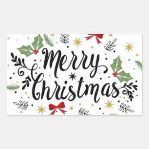 STICKER RECTANGULAIRE **DITES-LEUR MERCI NOËL** NOËL