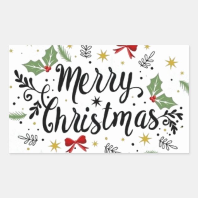 STICKER RECTANGULAIRE **DITES-LEUR MERCI NOËL** NOËL (Devant)