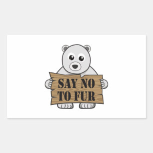 Sticker Rectangulaire Dites non à Fur