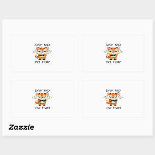 Sticker Rectangulaire Dites non à Fur - Triste Fox