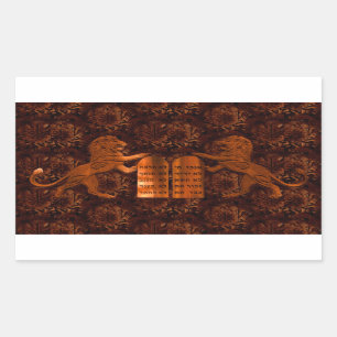 Sticker Rectangulaire Dix commandements et lions