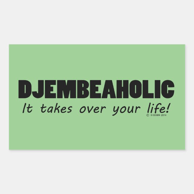 Sticker rectangulaire Djembeaholic Life (Devant)