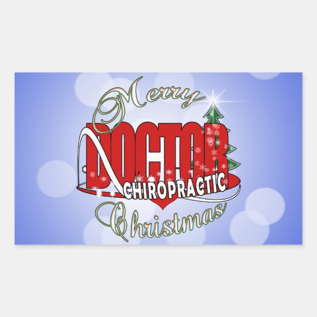 STICKER RECTANGULAIRE DOCTEUR DE CHIROPRACTIE DE NOËL (Devant)