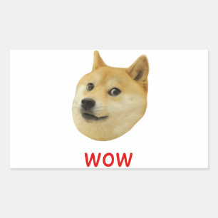 Sticker Rectangulaire Doge Très Waouh Beaucoup Chien Telle Shiba Shibe I