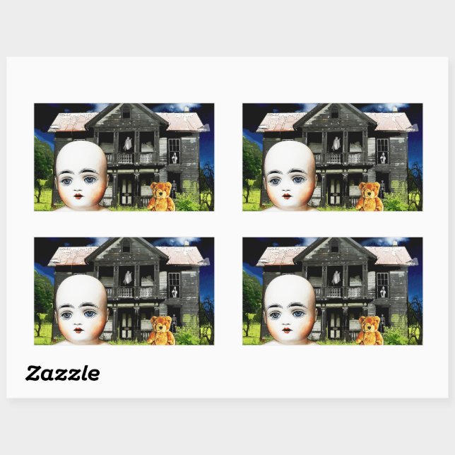 Sticker Rectangulaire Dollys grand Escape Original Digital Toy Ghost Art (Feuille)