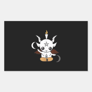 Sticker Rectangulaire Don de chèvre Baphomet Halloween