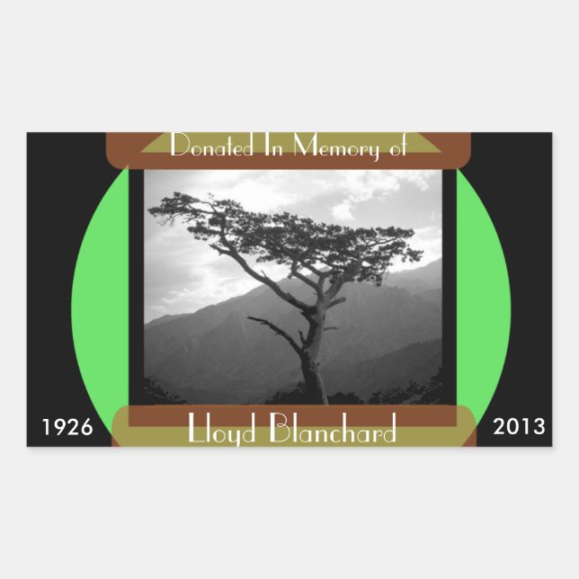 Sticker Rectangulaire Don en mémoire de - Rectangle (Devant)