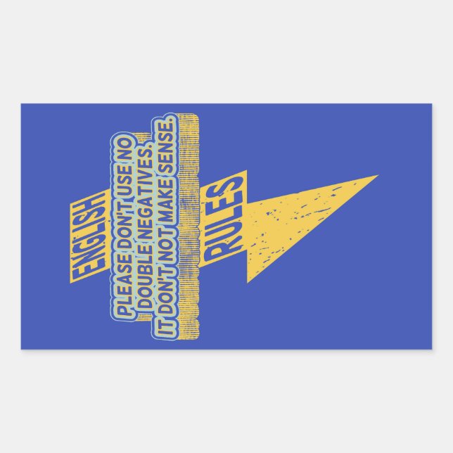 Sticker Rectangulaire Double lecture négative de l'anglais (Devant)