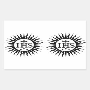 Sticker Rectangulaire (Double) société QUATRE de Jésus (jésuites)
