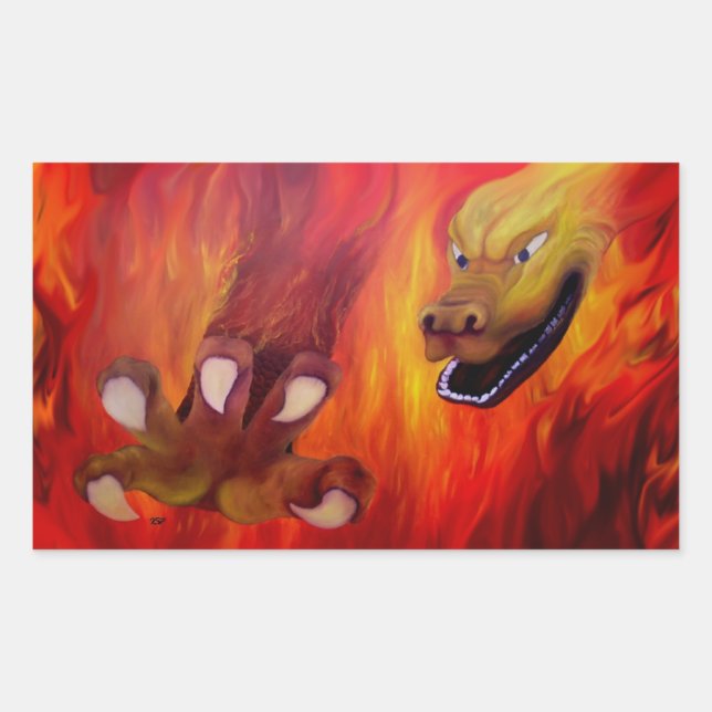 Sticker Rectangulaire Drachenkralle - Dragon Rouge (Devant)