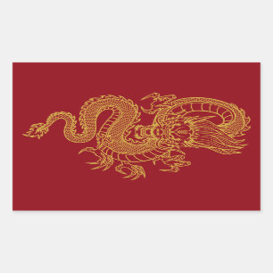 Sticker Rectangulaire Dragon chinois