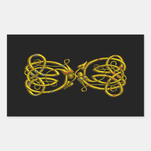 Sticker Rectangulaire DRAGONLOVE, noir