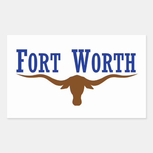 Sticker Rectangulaire Drapeau 4 Fort Worth (Devant)