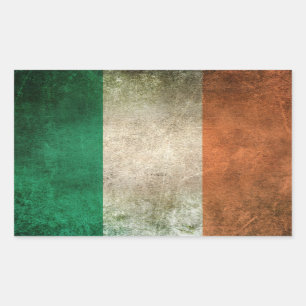 Sticker Rectangulaire Drapeau affligé par cru de l'Irlande