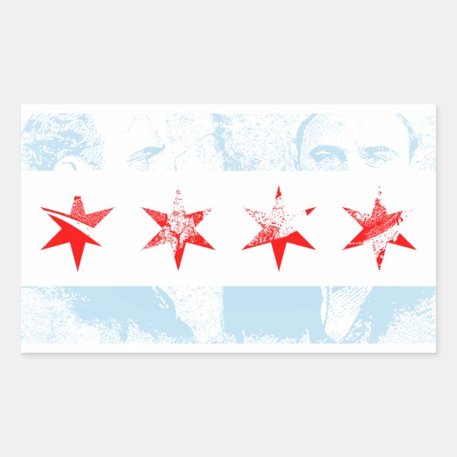 Sticker Rectangulaire Drapeau Al Capone Chicago (Devant)
