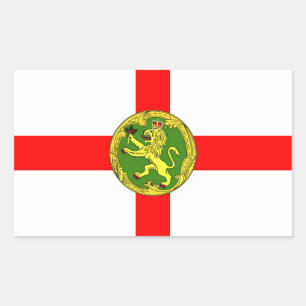Sticker Rectangulaire Drapeau Alderney Guernesey symbole britannique