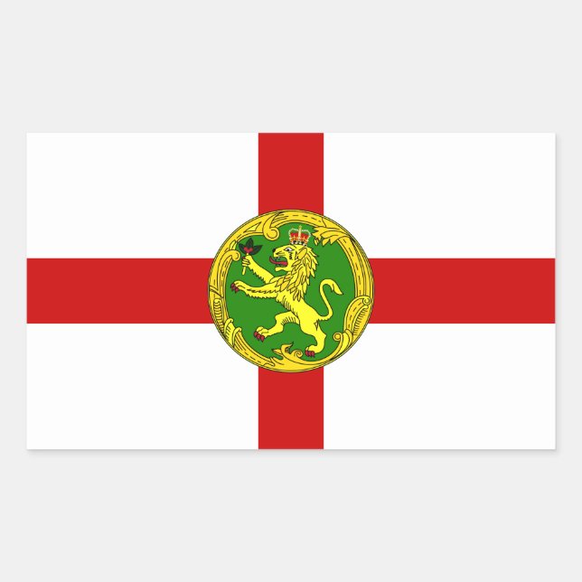 Sticker Rectangulaire Drapeau alderney patriotique (Devant)