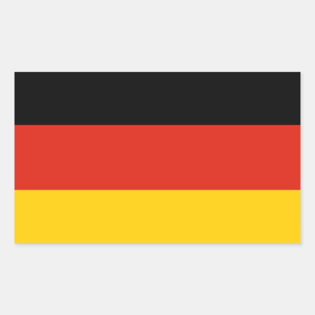 Sticker Rectangulaire Drapeau Allemagne (Devant)